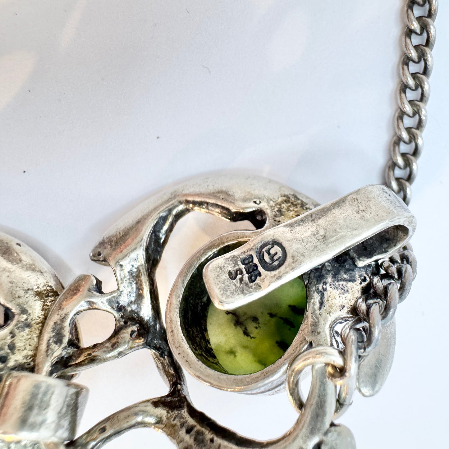 Monika and Burkhard Oly, Germany. Vintage Modernist Brutalist Solid Silver Multi Stone Bracelet