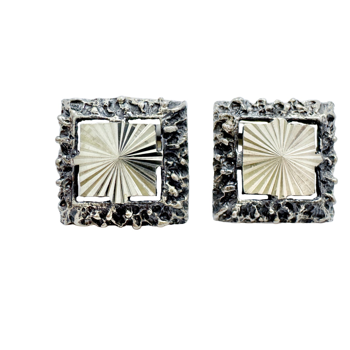 Martti Viikinniemi, Finland year 1970. Large Vintage Solid Silver Cufflinks.