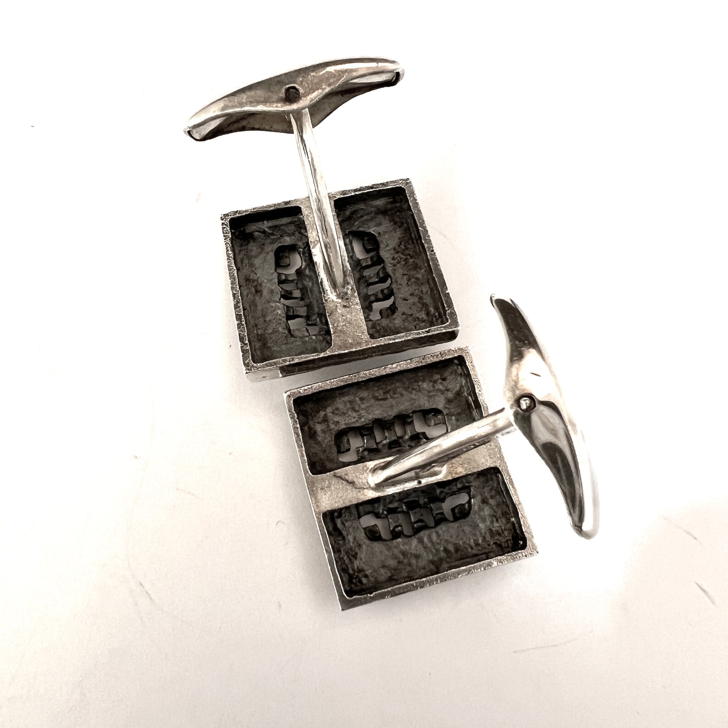 Alpo Tammi, Finland 1972. Vintage Modernist Solid Silver Cufflinks.