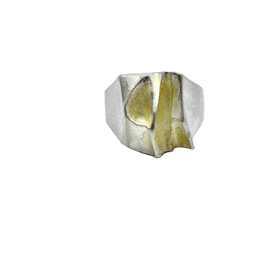 Björn Weckström, for Lapponia, Finland 1989. Vintage Sterling Silver Ring. Design: Khimaira