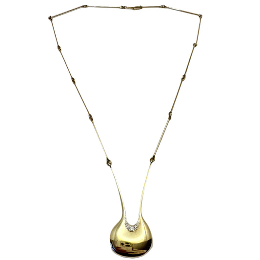 Ole Lynggard, Denmark. Vintage 14k Gold Diamond Necklace.