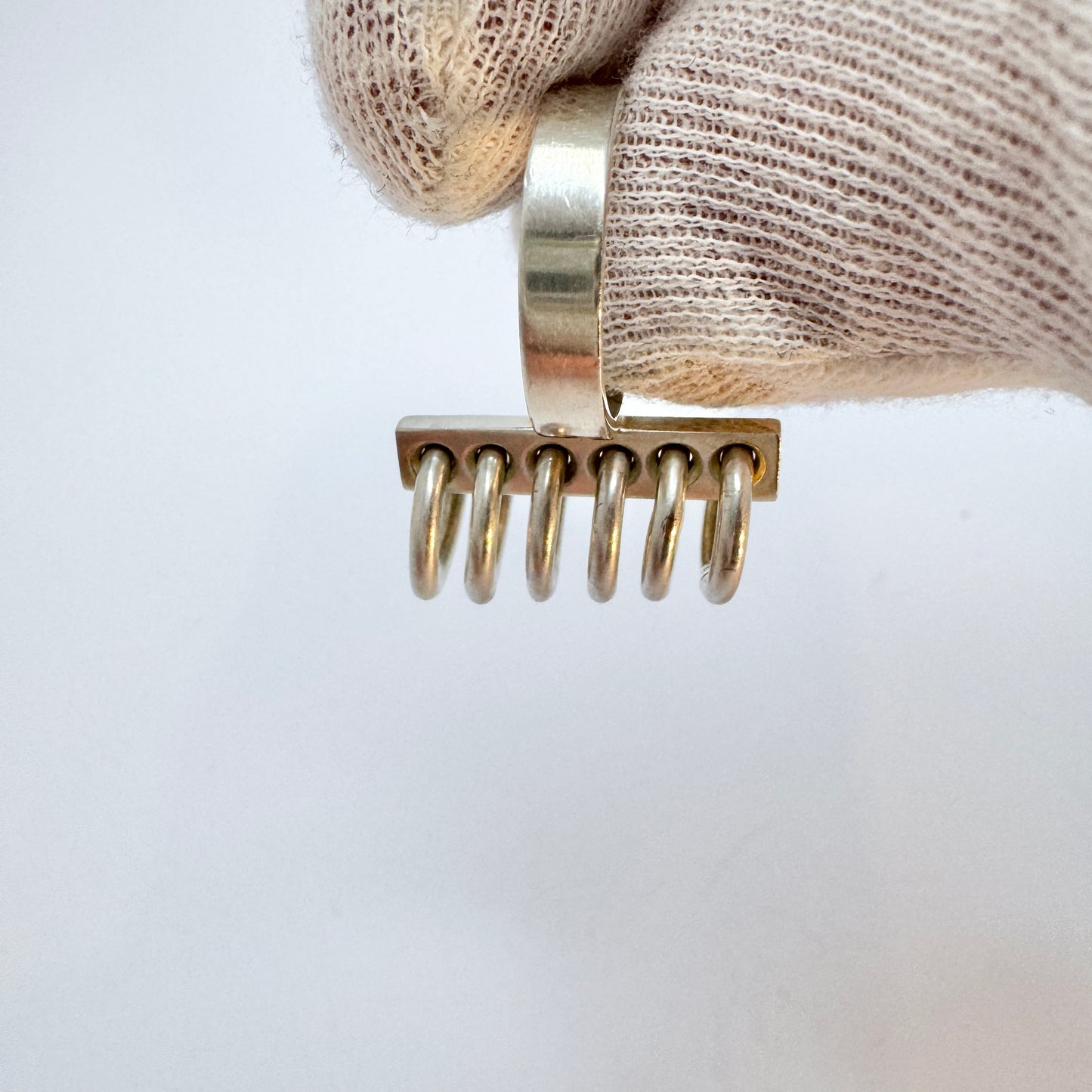 Hans Hansen, Denmark 1960s. Vintage Sterling Silver Kinetic Ring.