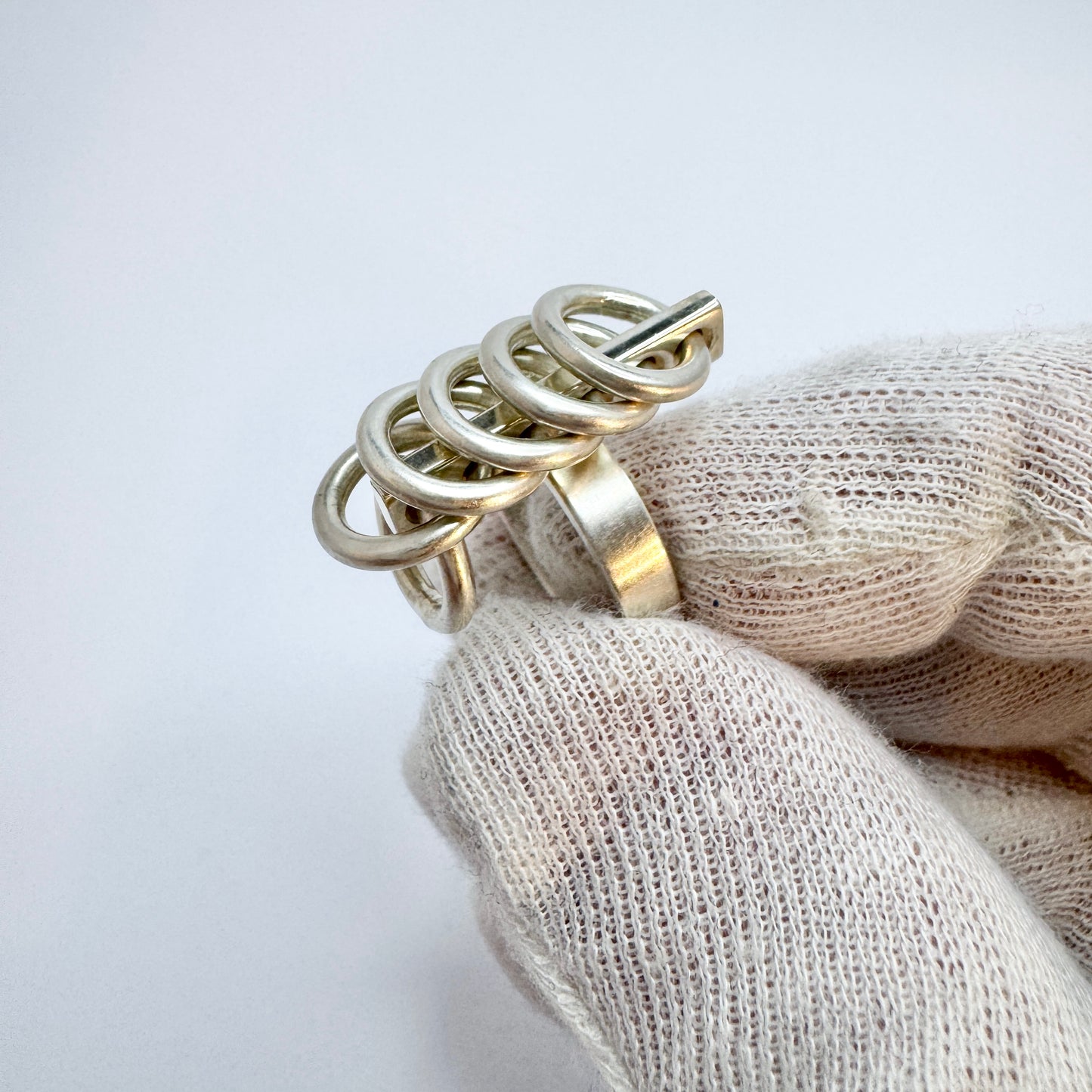 Hans Hansen, Denmark 1960s. Vintage Sterling Silver Kinetic Ring.