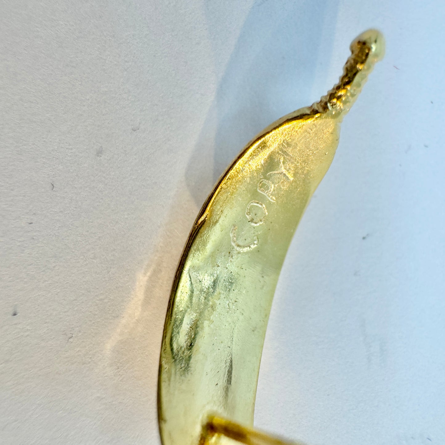 Bengt Hallberg, Sweden. Vintage 18k Gold Viking Copy Earrings.