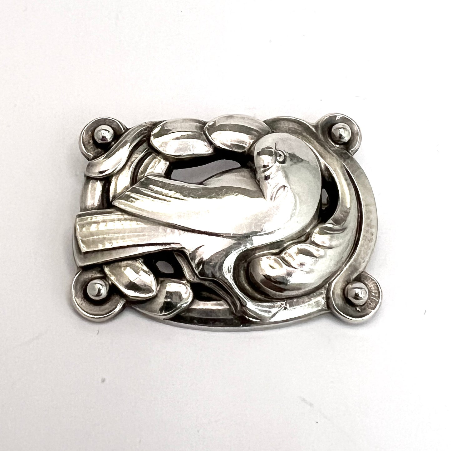 Georg Jensen, Denmark 1933-44. Vintage Sterling Silver Brooch. Design 209 by Moehl-Hansen.