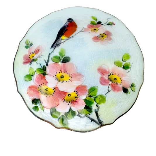 Aksel Holmsen, Norway c 1940s. Very Large Sterling Silver Enamel Brooch.