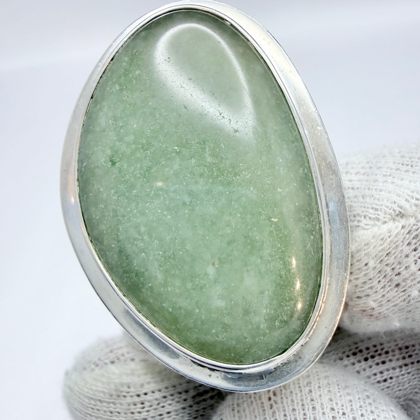 Kaplan, Sweden 1960s. Bold Vintage Sterling Silver Aventurine Hinged Bracelet.