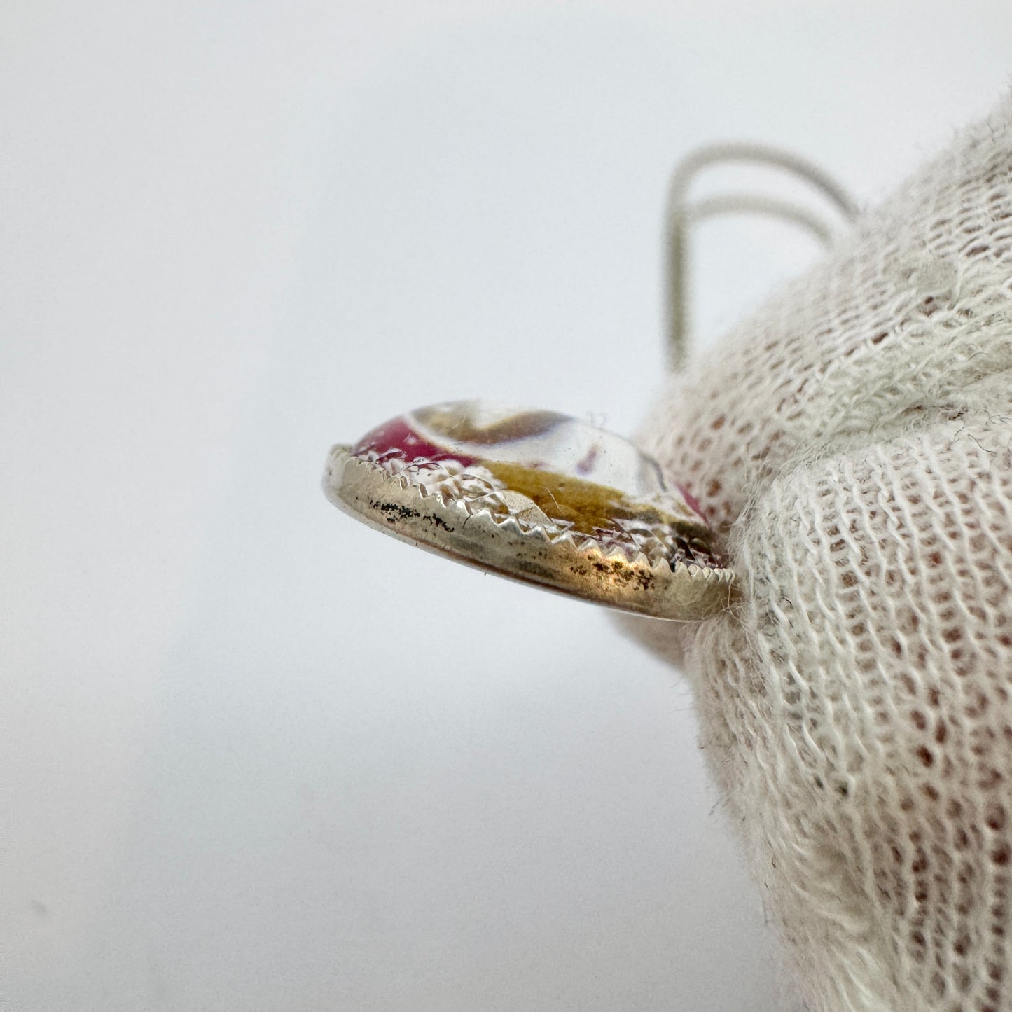 Vintage Solid Silver Enamel Zodiac Libra Pendant Necklace.