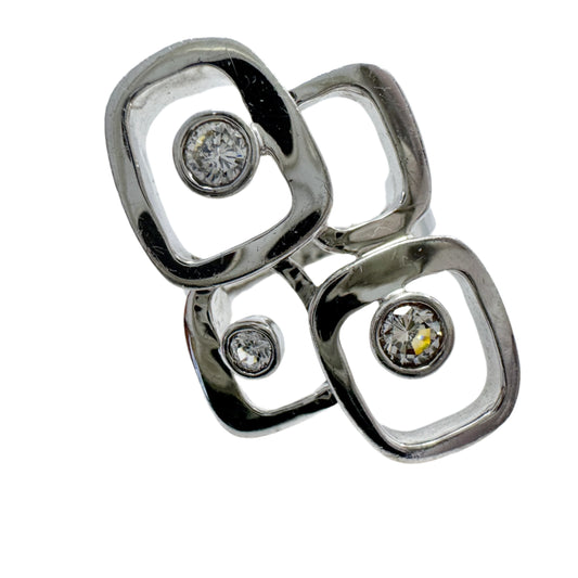 Kranz & Ziegler, Denmark. Sterling Silver Cubic Zirconia Ring.