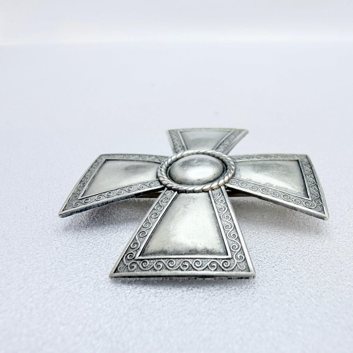 Sporrong, Sweden 1944. Vintage WW2-era Solid Silver Nurse Badge Brooch.