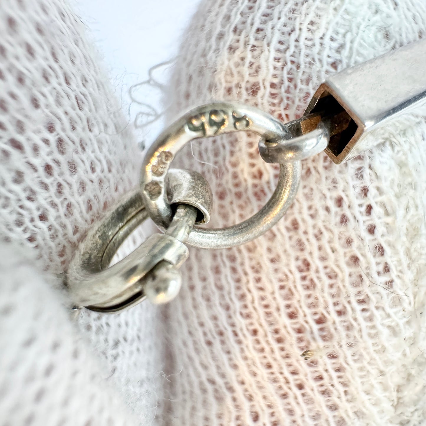 Vintage 1960-70s Solid Silver Tiger's Eye Necklace.