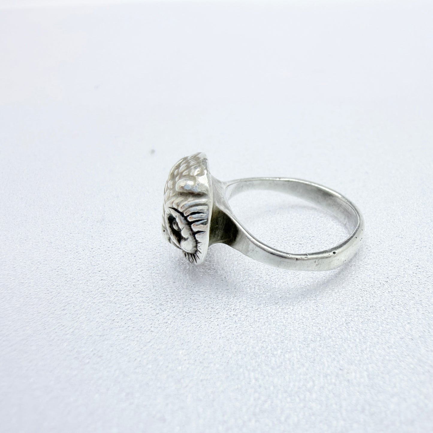 Antique American Sterling Silver Owl Ring.
