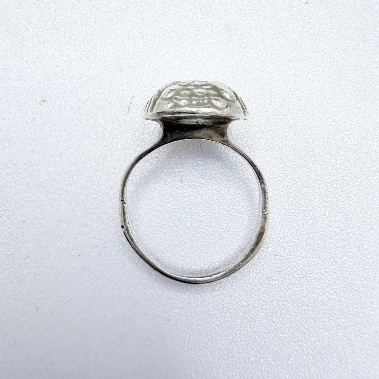 Antique American Sterling Silver Owl Ring.