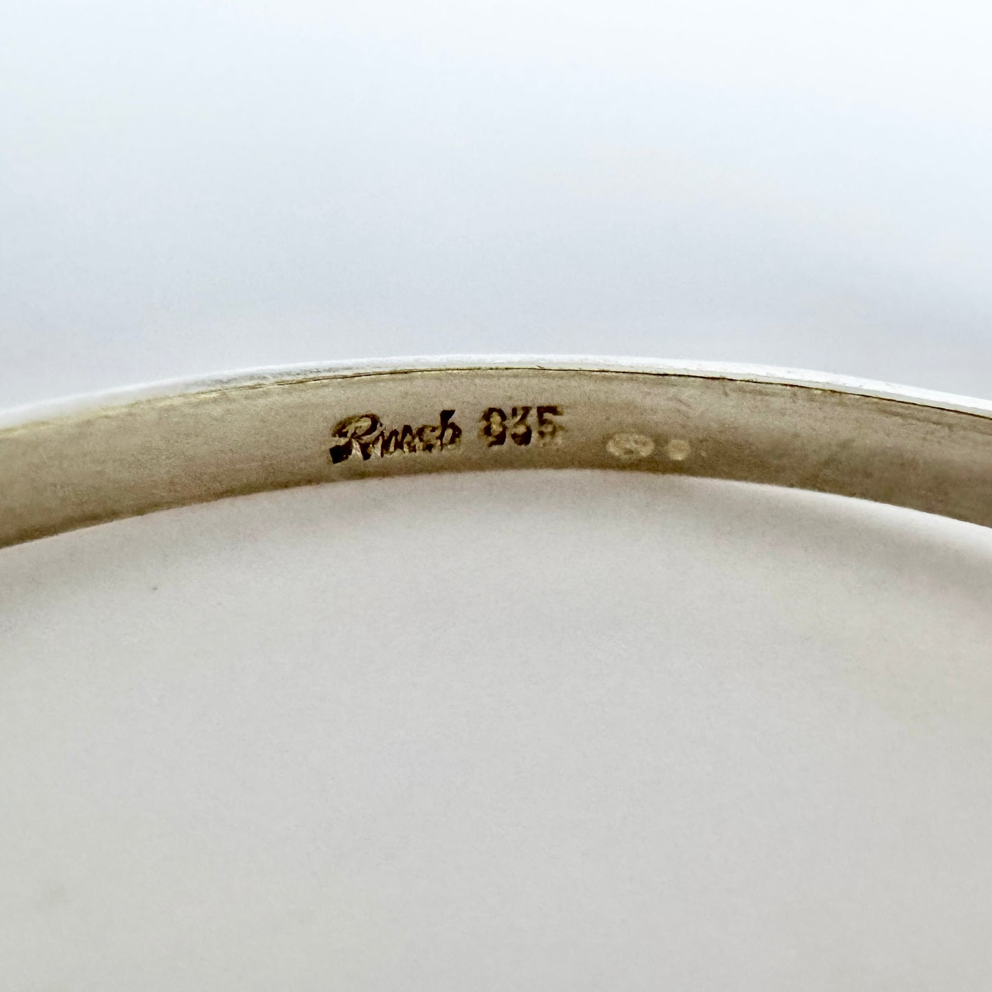 Rusch, Germany ca 1960s. Vintage Solid Silver Bangle Bracelet.