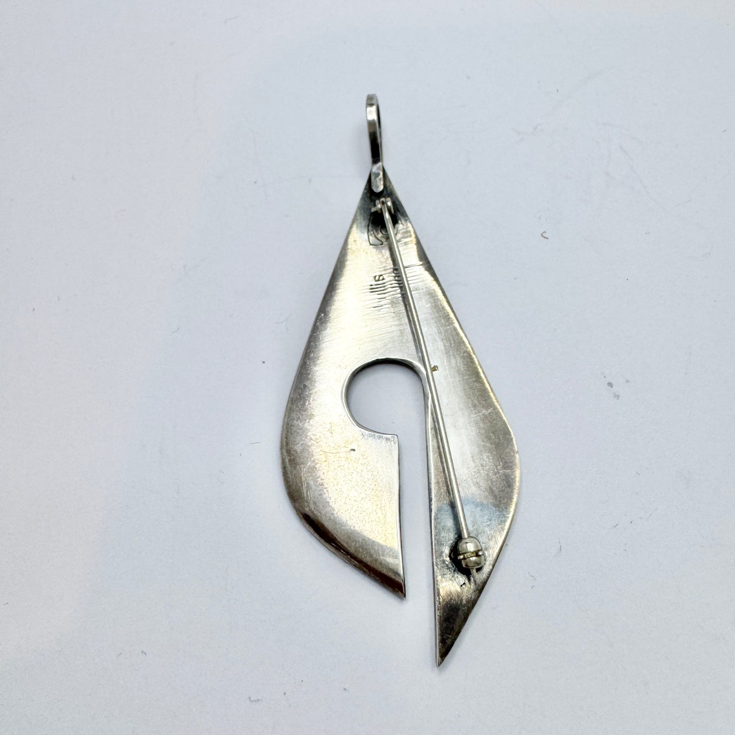 Phyllis Sklar, USA. Vintage Modernist Sterling Silver Pendant.