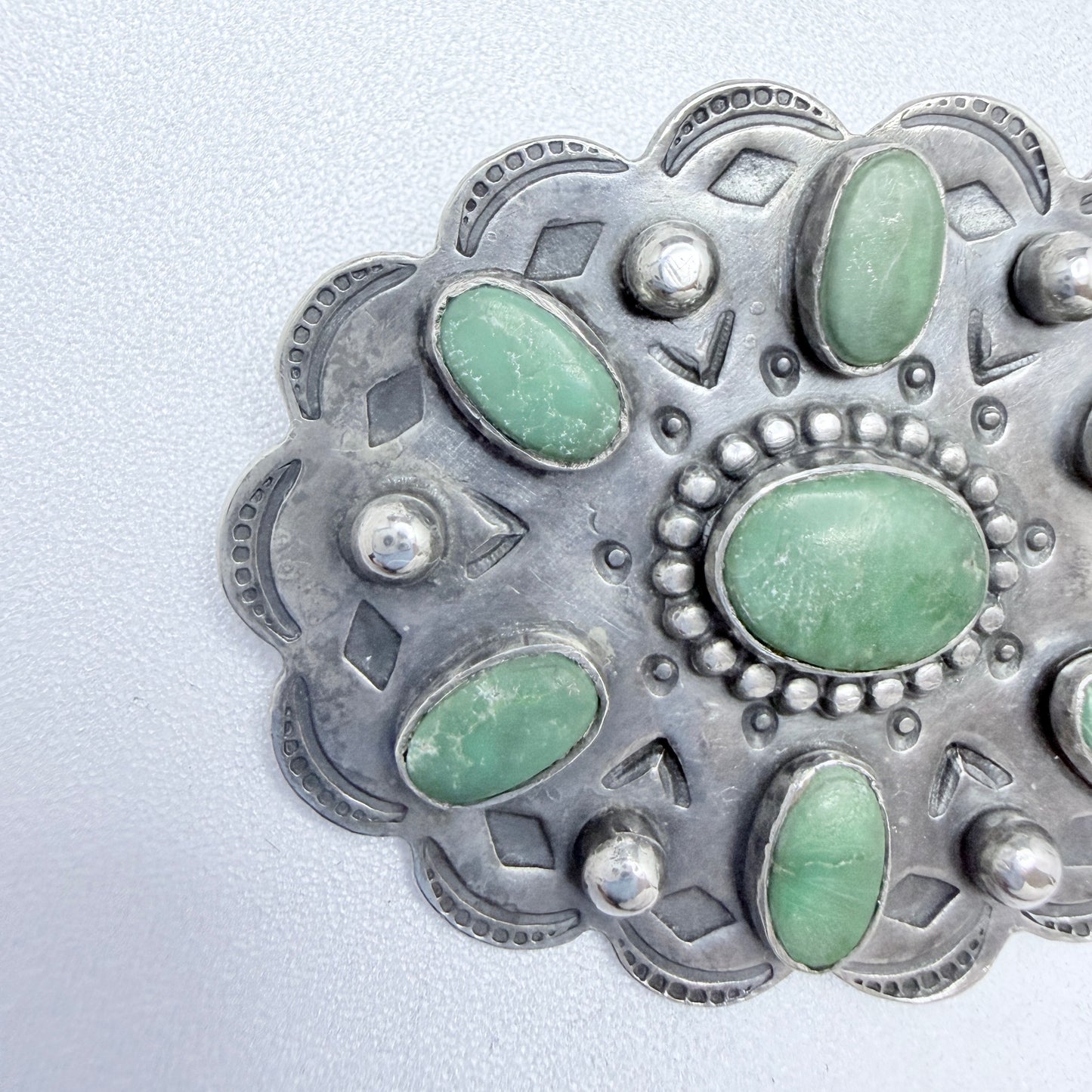 Vintage Sterling Silver Turquoise Brooch. Prob. Navajo Native American