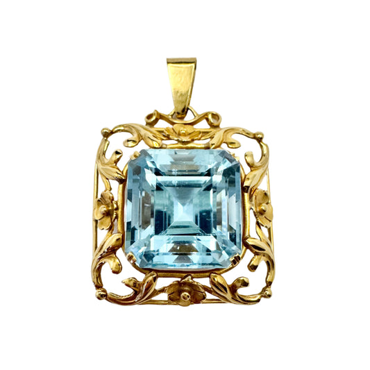 Ceson, Sweden 1953 Vintage 18k Gold Synthetic Spinel Pendant.