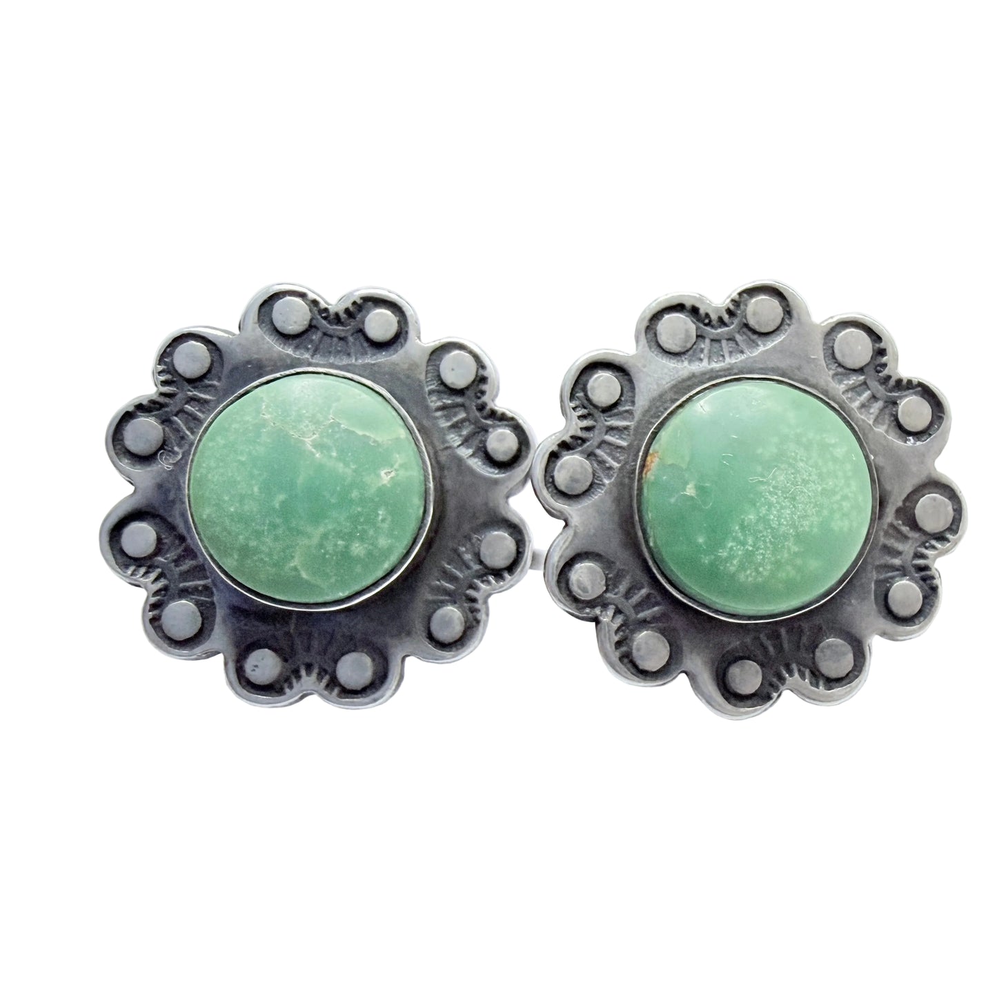 Vintage Sterling Silver Turquoise Earrings. Prob. Navajo Native American.