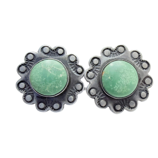 Vintage Sterling Silver Turquoise Earrings. Prob. Navajo Native American.