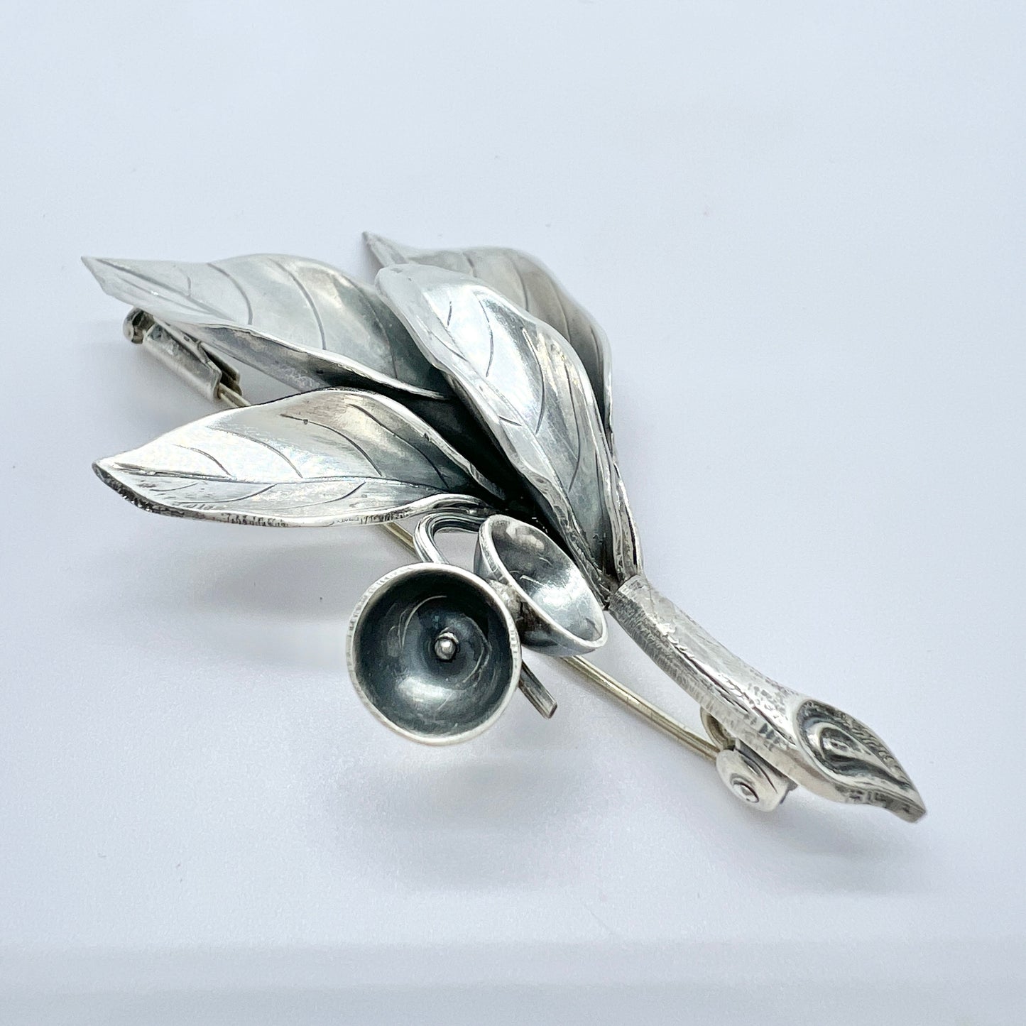 Kaplan, Sweden 1952, Vintage Solid Silver Brooch.