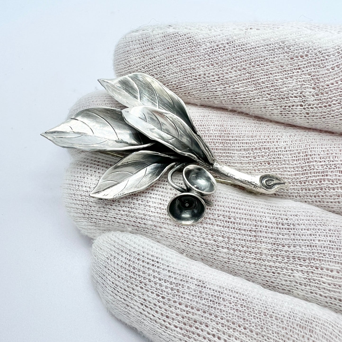 Kaplan, Sweden 1952, Vintage Solid Silver Brooch.