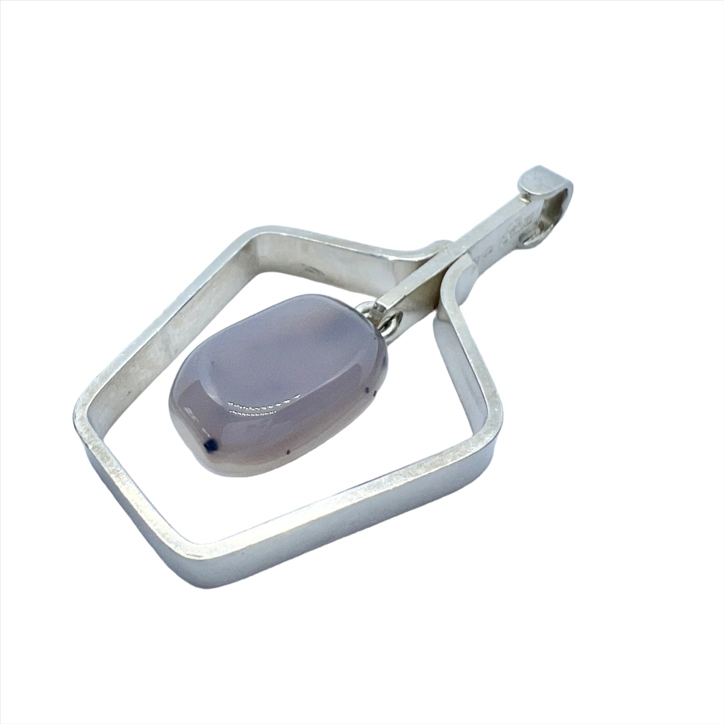 Hedberg, Sweden 1959, Sterling Silver Agate Pendant.