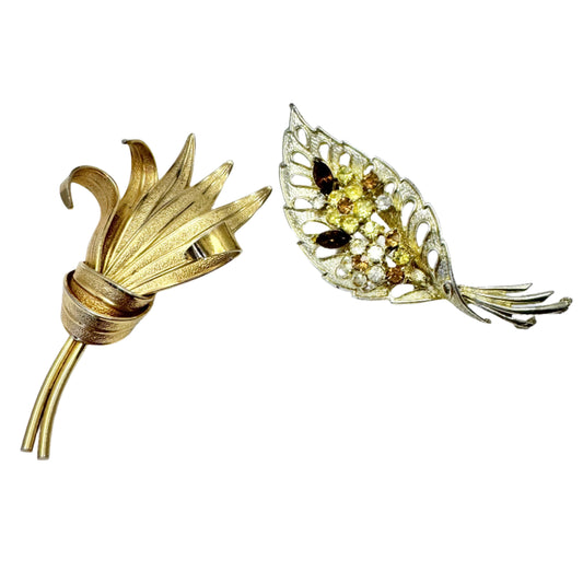 Coro, USA. Two Vintage Costume Jewelry Brooches.