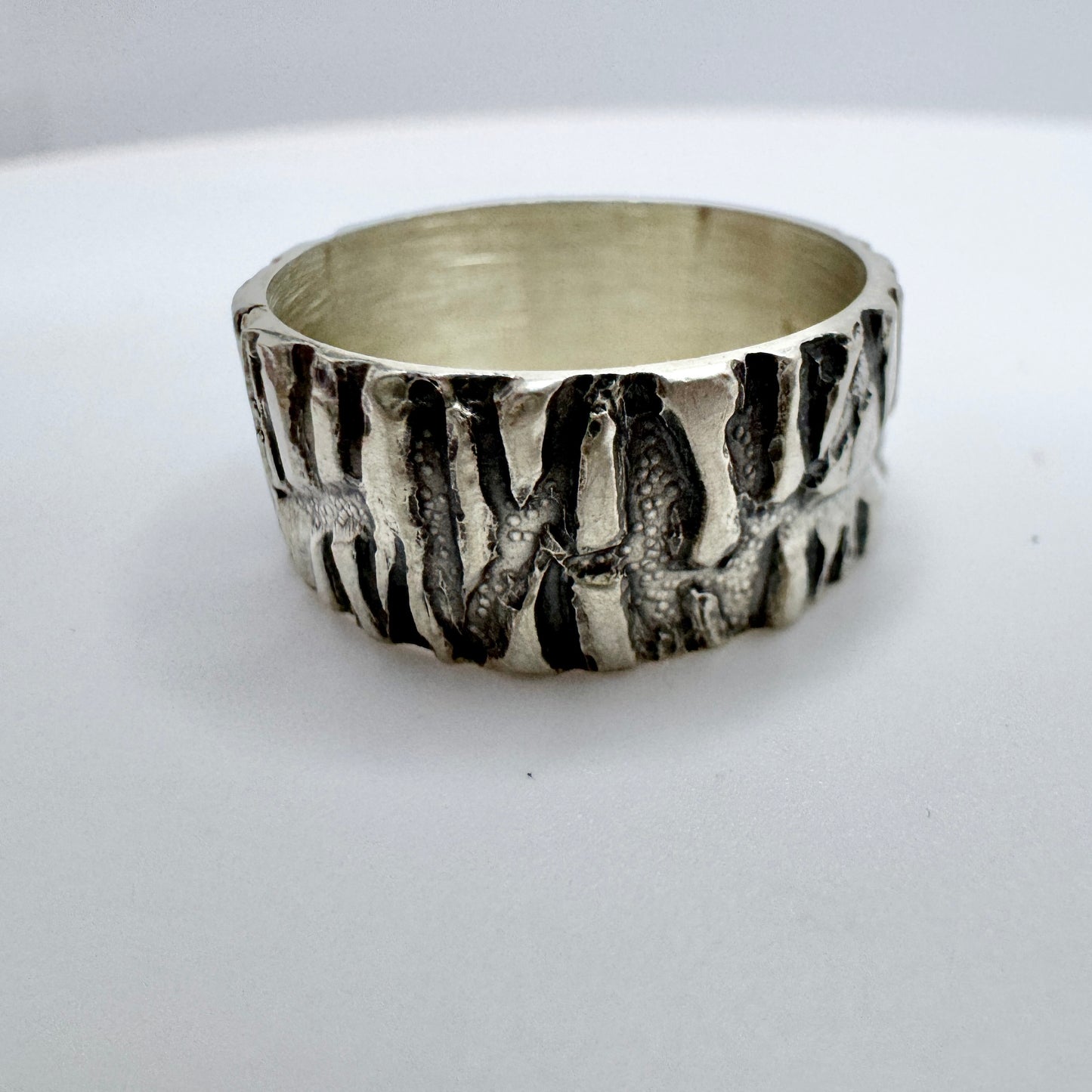 Finland 1976. Vintage Modernist Solid Silver Unisex Ring.