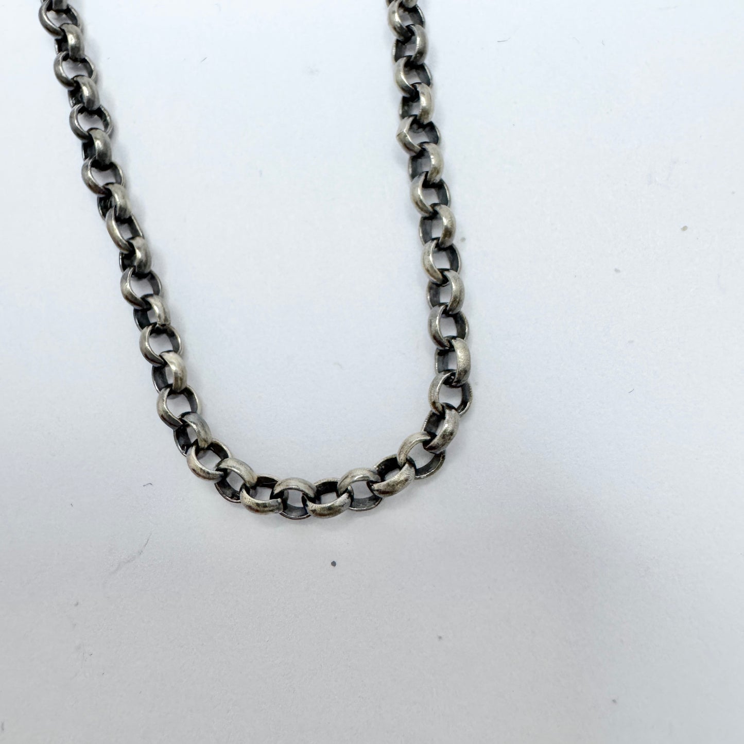 Sweden 1940-50s. Vintage 80 cm / 31 in Solid Silver Chain Necklace.