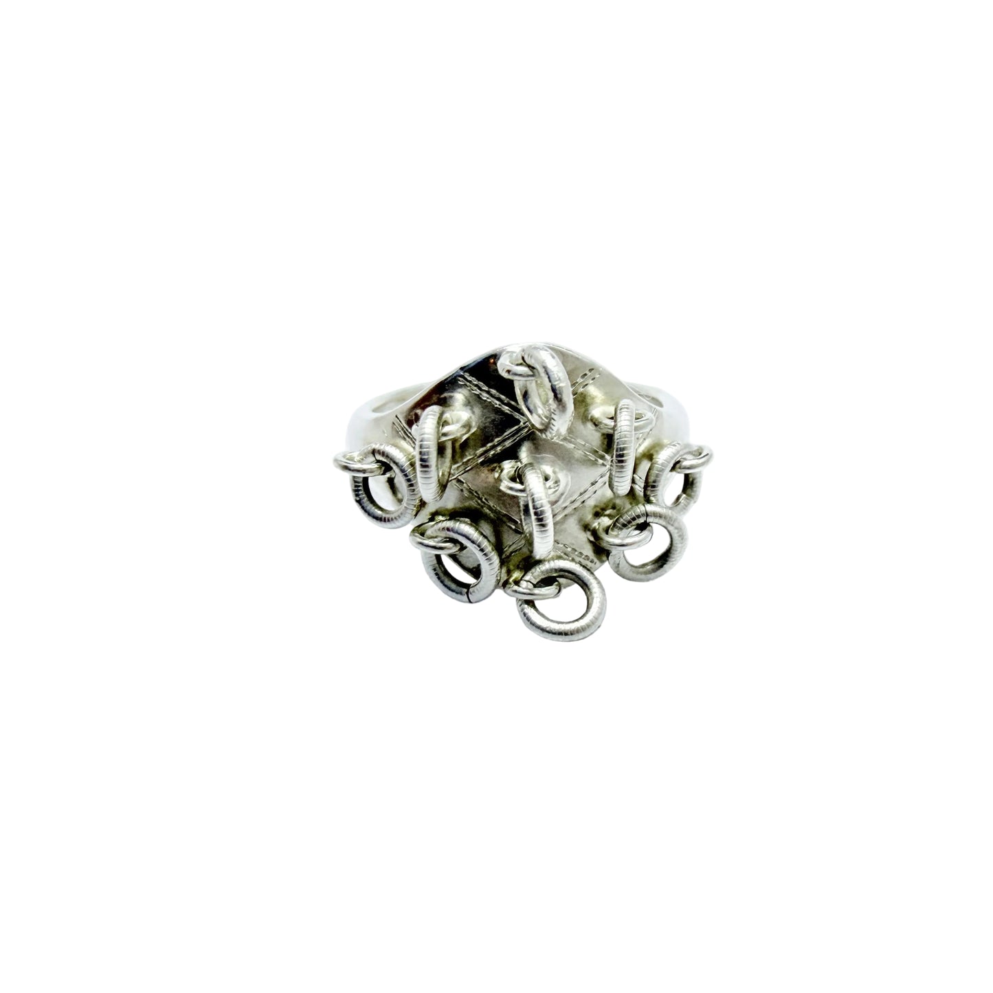 Lagerström, Sweden year 1970. Vintage Solid Silver Sami / Laplander Ring.