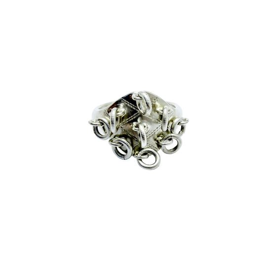 Lagerström, Sweden year 1970. Vintage Solid Silver Sami / Laplander Ring.