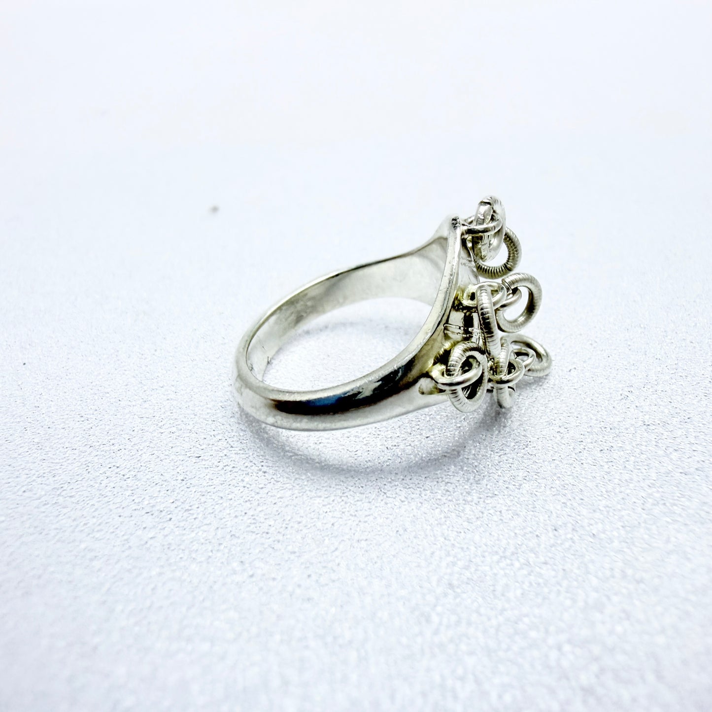 Lagerström, Sweden year 1970. Vintage Solid Silver Sami / Laplander Ring.