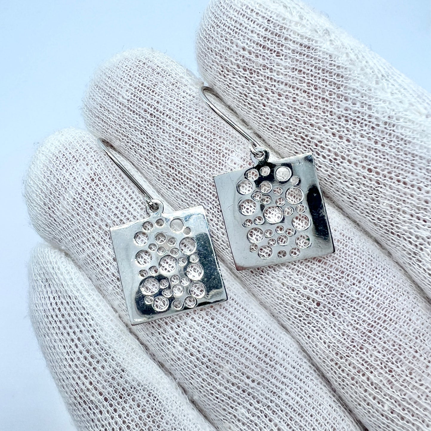 Kultakeskus, Finland. Design Liisa Vitali, Vintage Sterling Silver Earrings