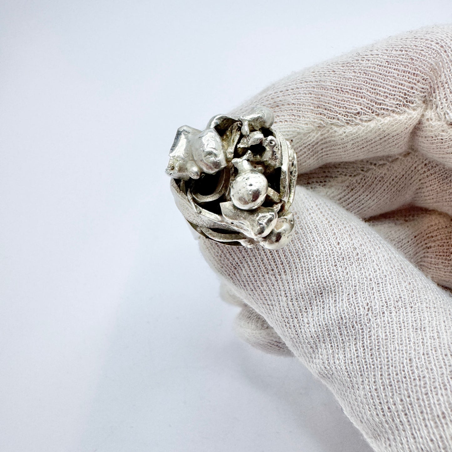 Nehl Faith-Ell, Sweden. Chunky Vintage Brutalist Sterling Silver Ring.