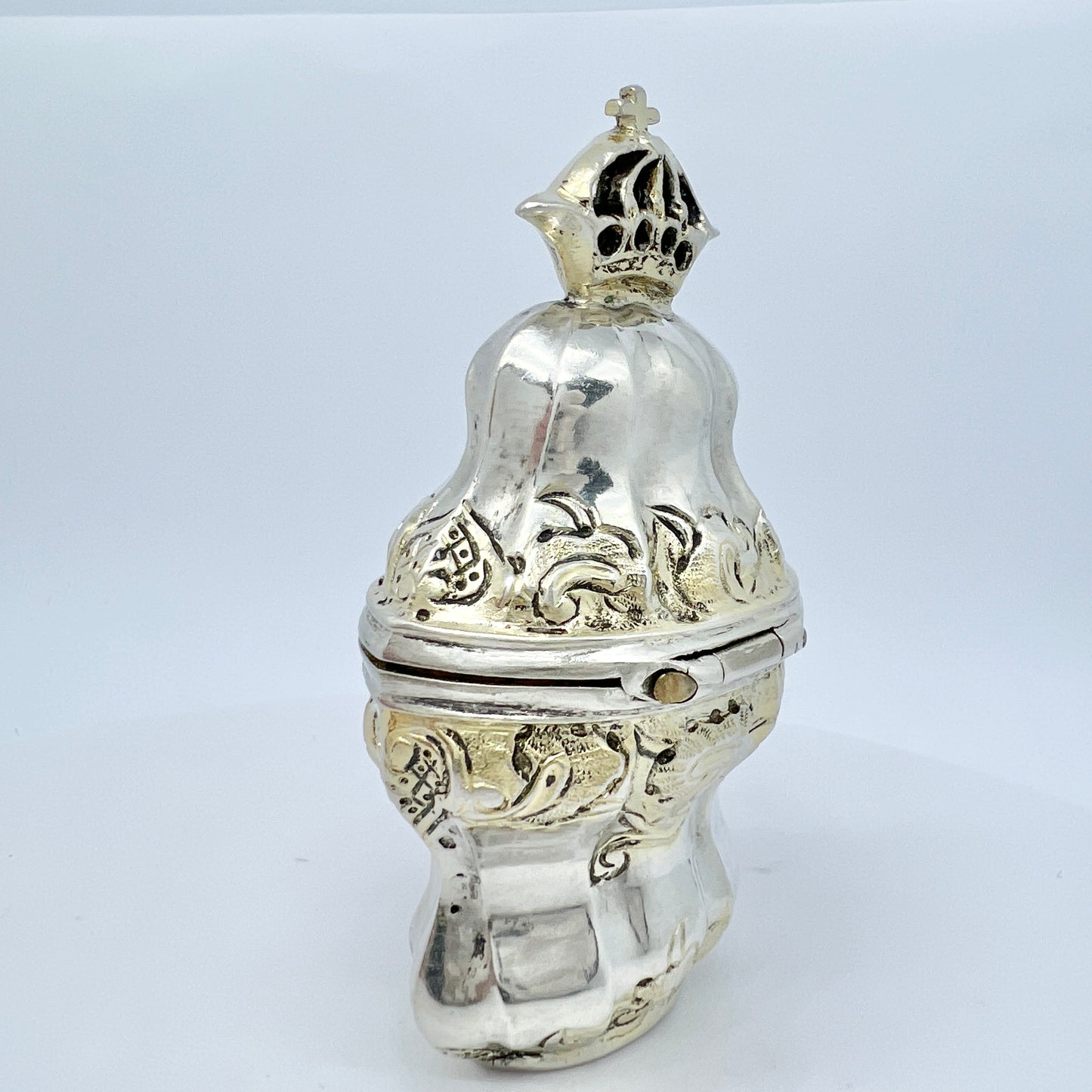 Denmark late 1700s Antique Solid Silver Rococo Vinaigrette Hovedvandsaeg.