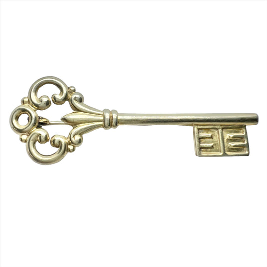 Georg Buchert, Finland 1948 Vintage Solid Silver Key Brooch.