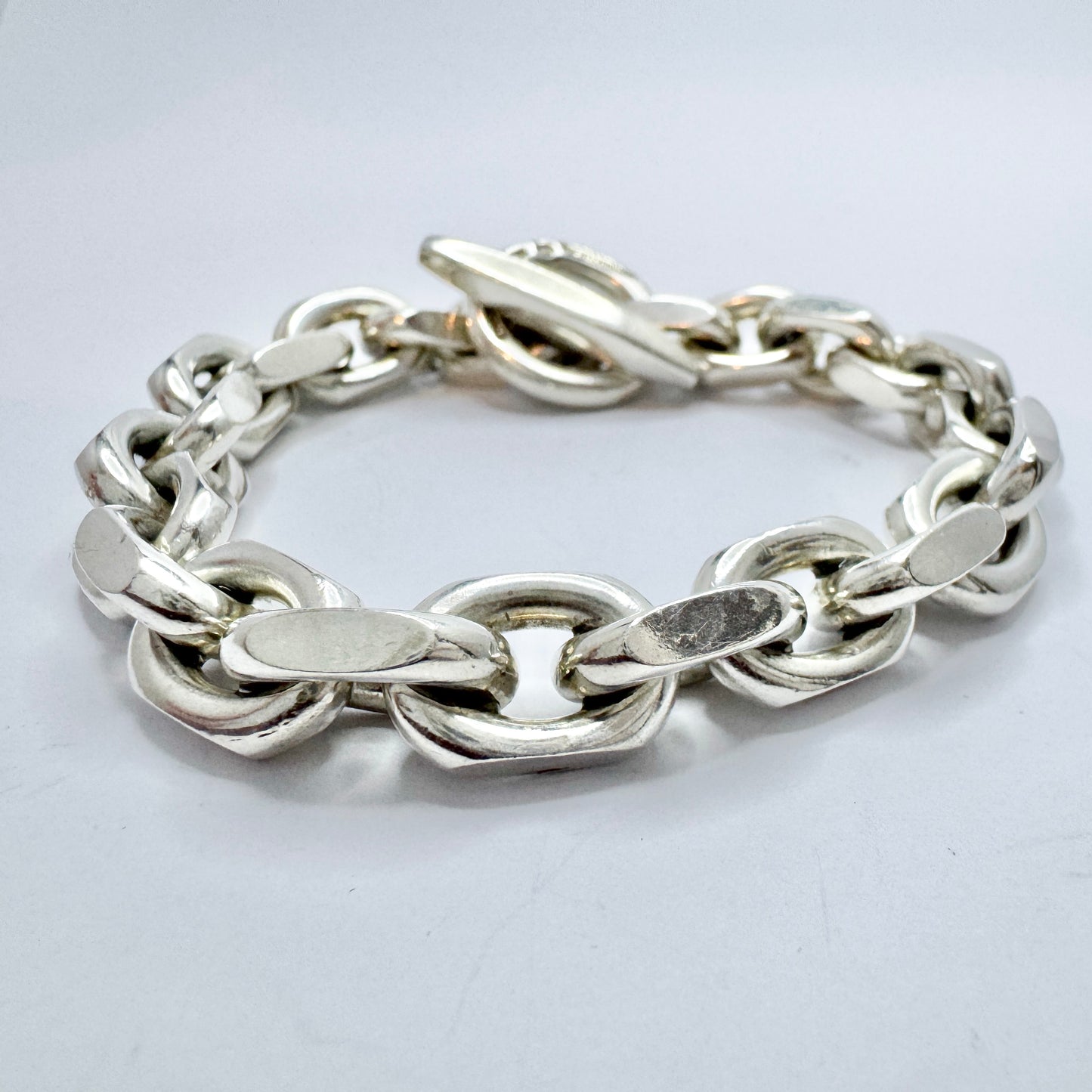 Frantz Hingelberg, Denmark ca 1960. Massive Vintage Sterling Silver Bracelet.