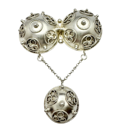 Scandinavia early 1900s. Vintage Solid Silver Brooch.