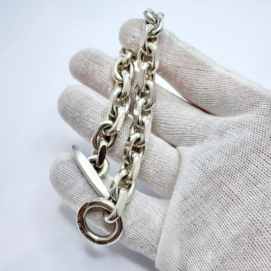 Frantz Hingelberg, Denmark ca 1960. Massive Vintage Sterling Silver Bracelet.
