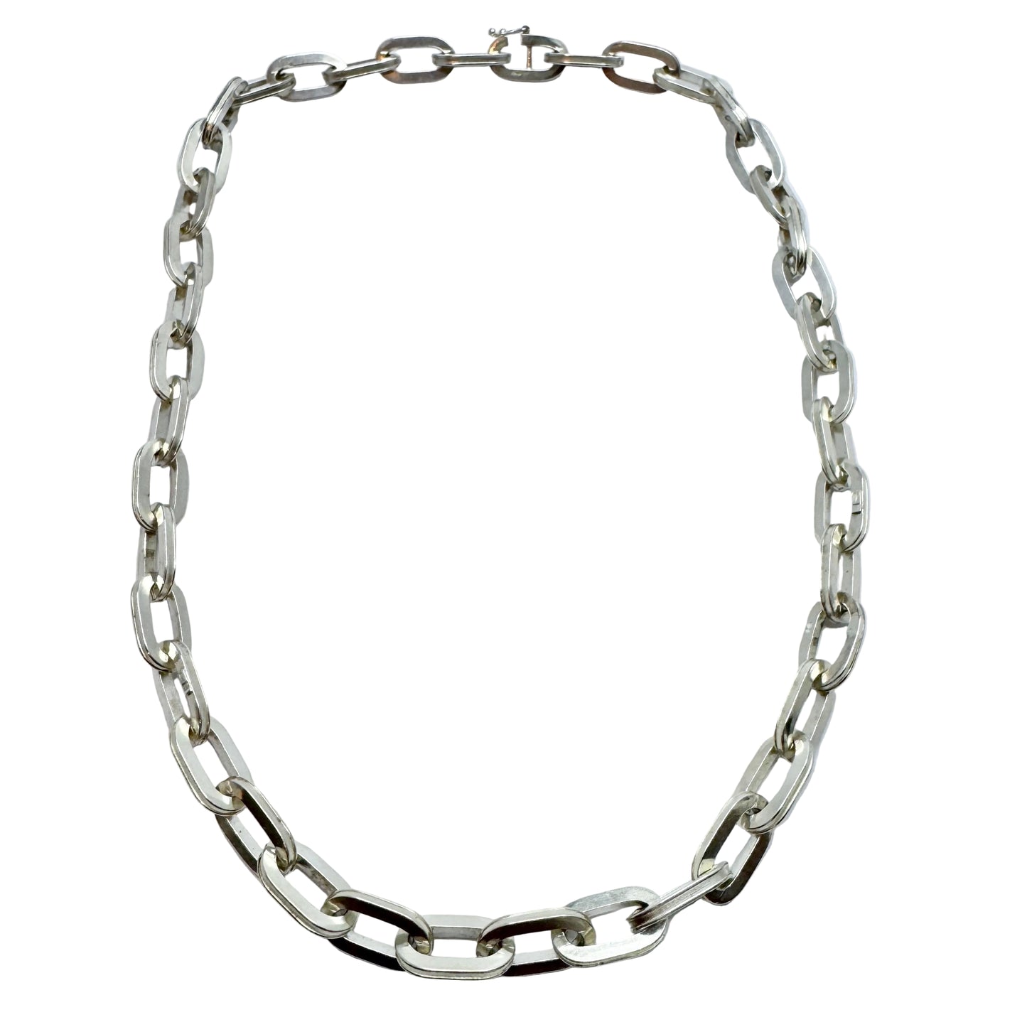 Uno A Erre, Italy. Massive Vintage Solid Silver Chain Unisex Necklace.