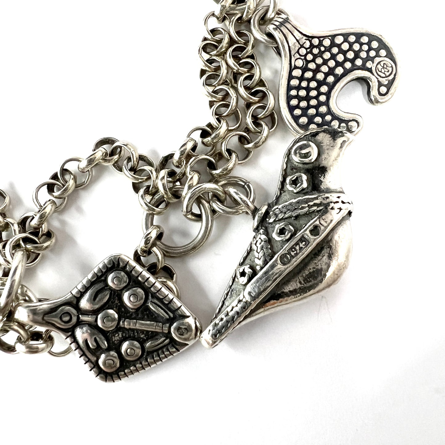 Kalevala Koru, Finland. Vintage Sterling Silver Charm Bracelet.