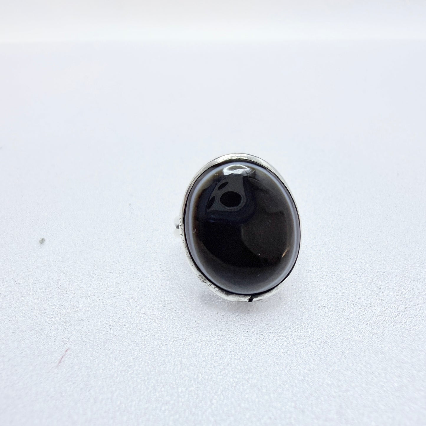Arts & Crafts Sterling Silver Agate Pinky Ring.