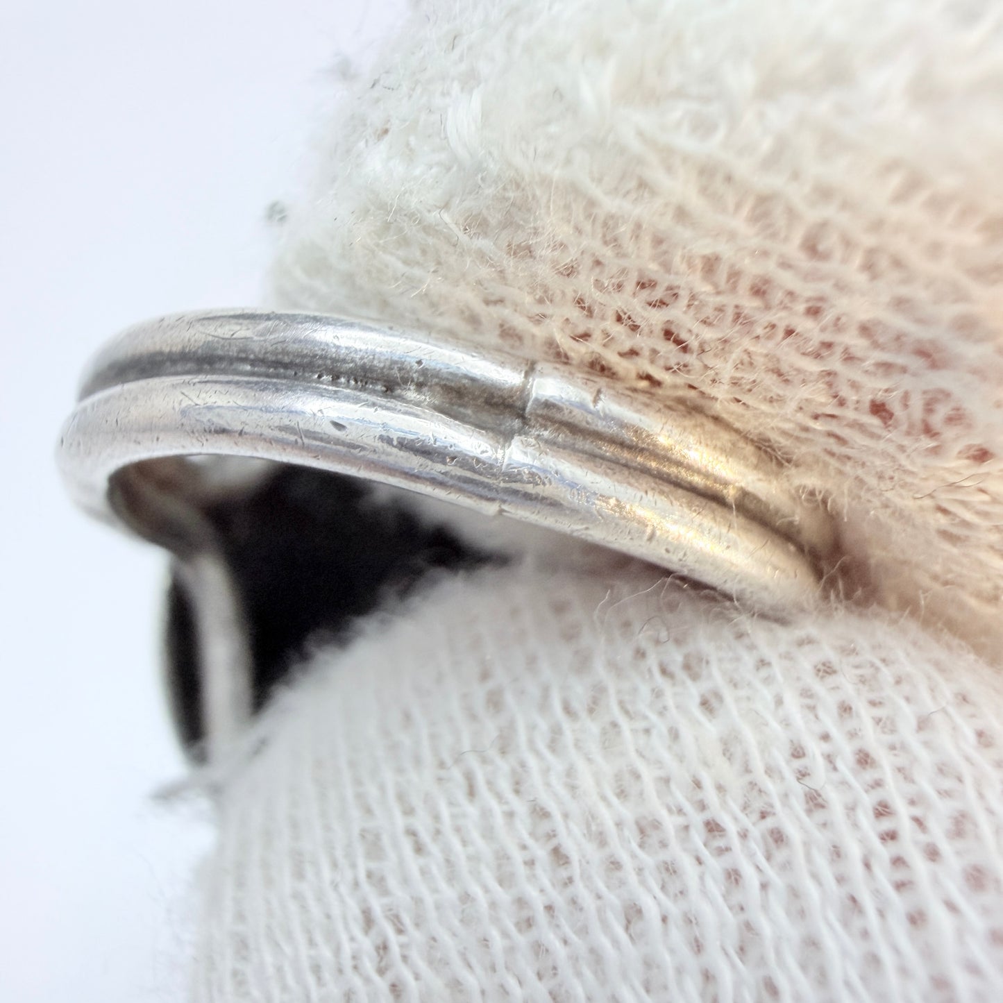 Arts & Crafts Sterling Silver Agate Pinky Ring.