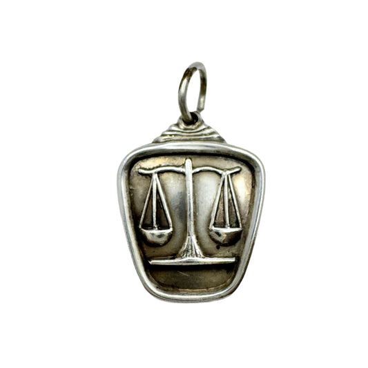 Alton, Sweden 1959. Vintage Sterling Silver Zodiac Libra Charm Pendant.