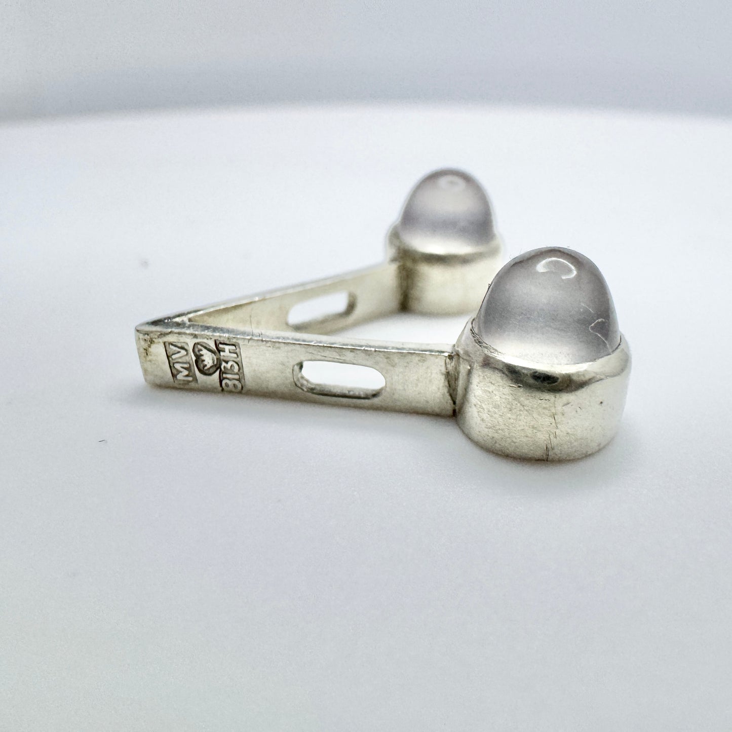 Martti Viikinniemi, Finland. Vintage Solid Silver Moonstone Pendant.