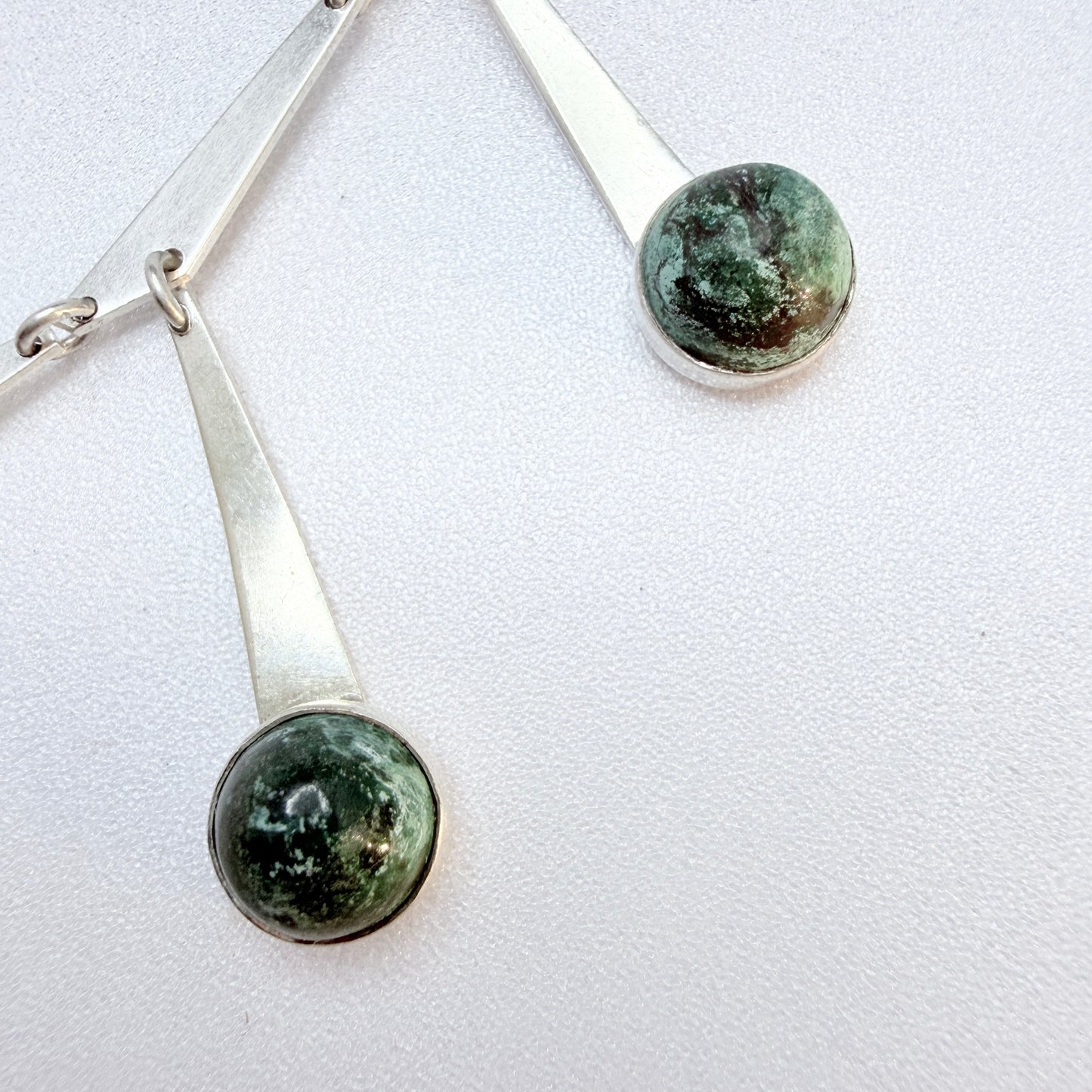 Vintage Sterling Silver Eilat Stone Pendants Necklace.