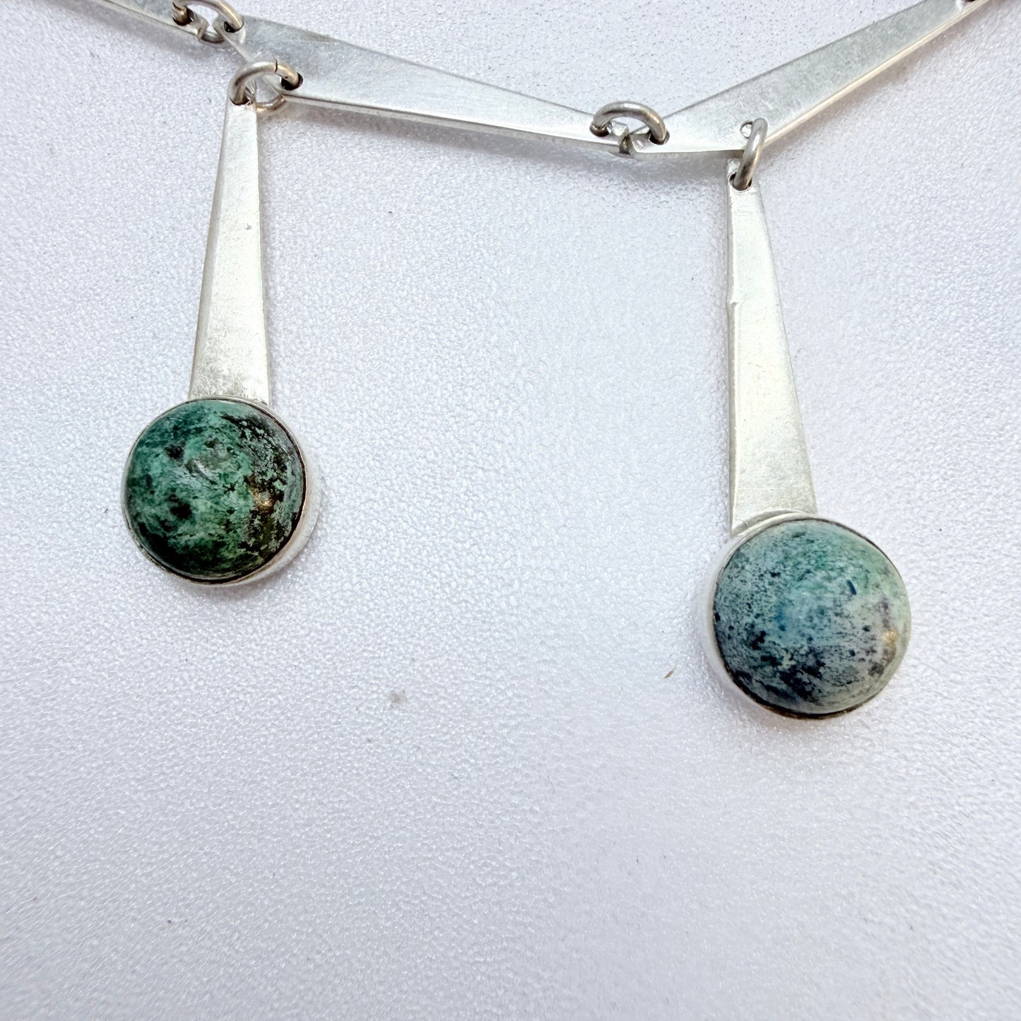 Vintage Sterling Silver Eilat Stone Pendants Necklace.