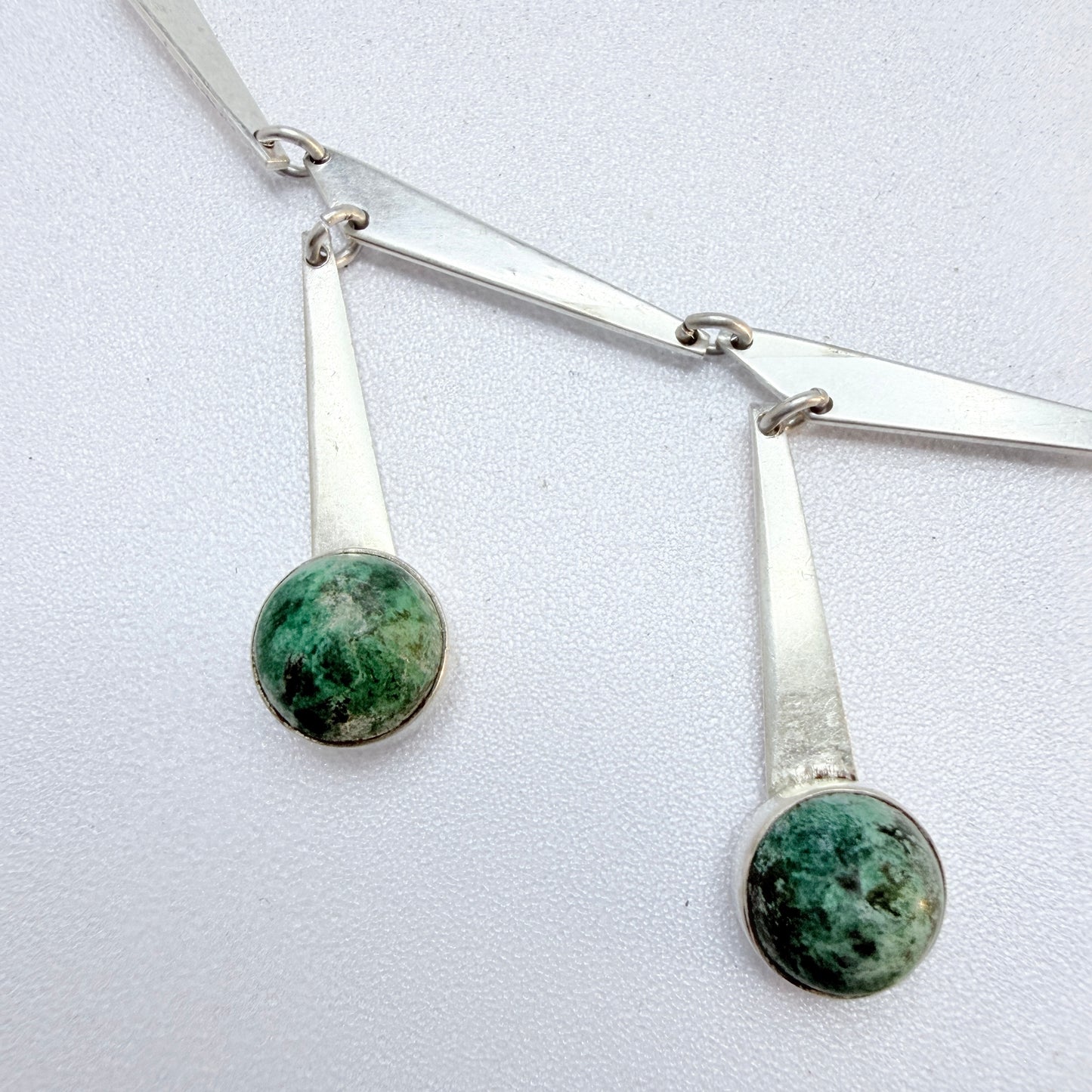 Vintage Sterling Silver Eilat Stone Pendants Necklace.