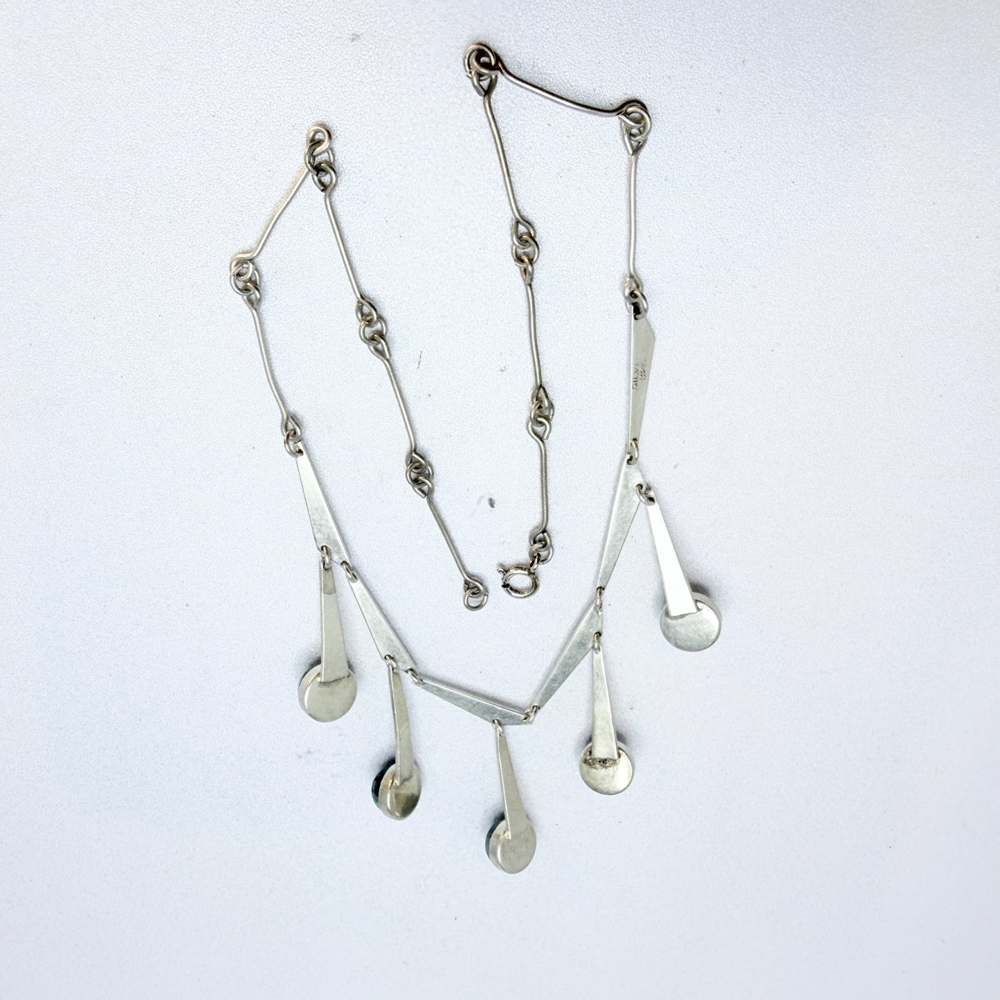 Vintage Sterling Silver Eilat Stone Pendants Necklace.