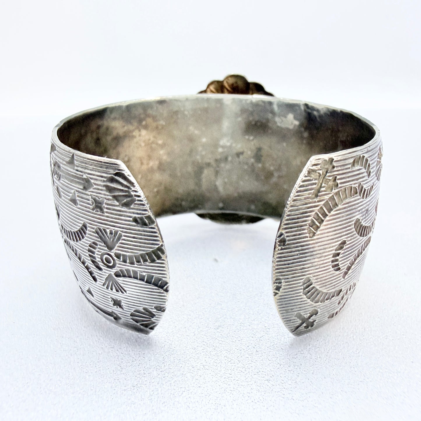 Vintage Indian Chief Silver-plated Cuff Bracelet.